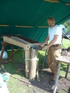 pimps Alan Walters making traditional Sussex pimps using the boy and a pimp chopper