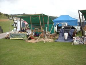 our stand with the charcoal kiln to the right