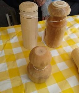 hand turned pie molds and pastry tampers