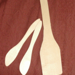 Hand carved spatulas made from native hard woods such as sycamore