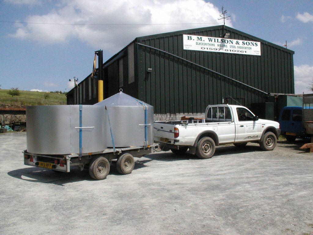 our ring kilns loaded and onto our 10ft trailer and truck, ready to ship back to Hampshire