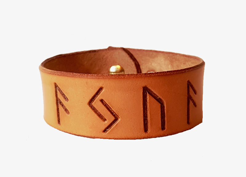 runic cuff AJUA made from leather