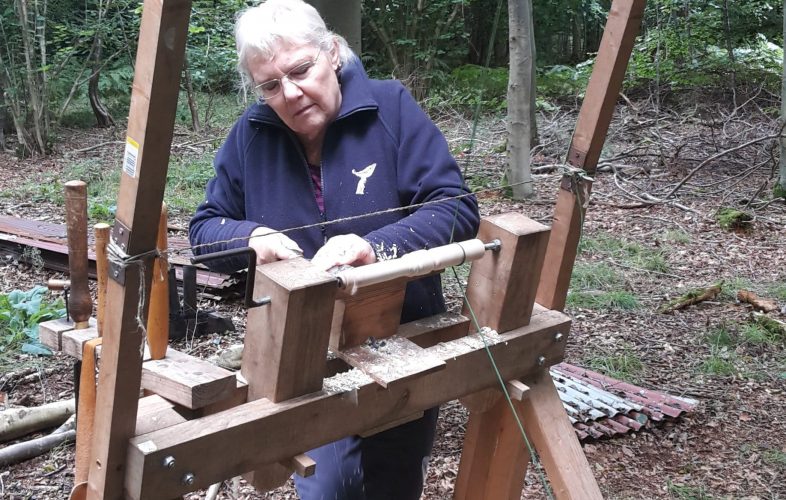 one our course attendees haed at it on the pole lathe